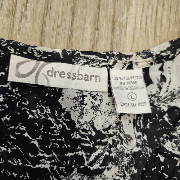 Vtg Dressbarn Floral Semi Sheer Blouse Womens L Black Ruffle Y2K Grunge Fairy - Picture 7 of 9